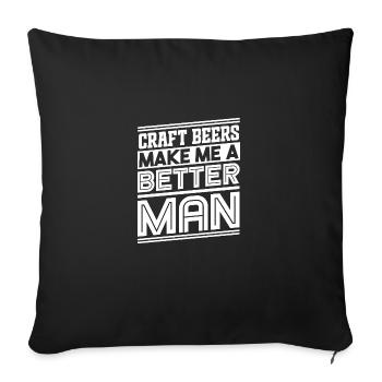 Les bières artisanales font de moi une déclaration d’homme meilleur - Housse de coussin décorative 45 x 45 cm - noir - Devant