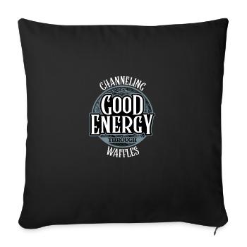 Channeling Good Energy Through Waffles Design - Sofa pillowcase 17,3'' x 17,3'' (45 x 45 cm) - black - Front