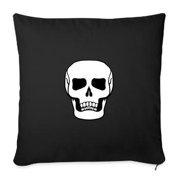choix de couleur libre de crâne - Housse de coussin décorative 45 x 45 cm - noir - Devant