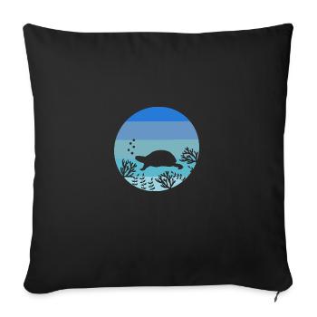 Zoo Animal Lovers Ocean Animal Retro Turtle - Sofa pillowcase 17,3'' x 17,3'' (45 x 45 cm) - black - Front