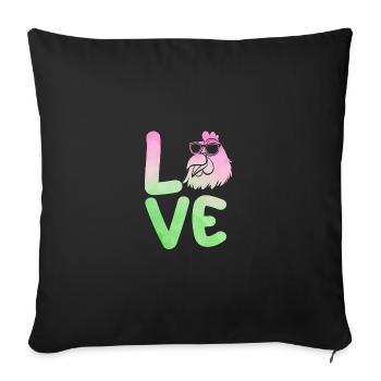 Poules Poule - Housse de coussin décorative 45 x 45 cm - noir - Devant