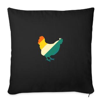 Poules Poule - Housse de coussin décorative 45 x 45 cm - noir - Devant