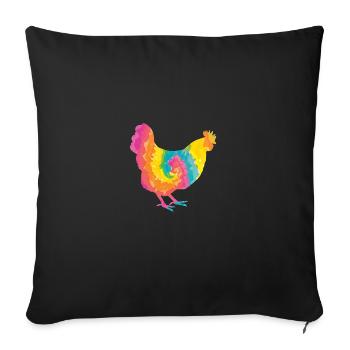 Poules Poule - Housse de coussin décorative 45 x 45 cm - noir - Devant