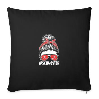Joueuse de hockey sur gazon Sœur Hockey sur gazon - Housse de coussin décorative 45 x 45 cm - noir - Devant