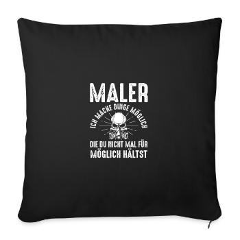 Maître Peintre Compagnon Peintre - Housse de coussin décorative 45 x 45 cm - noir - Devant