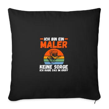Maître Peintre Compagnon Peintre - Housse de coussin décorative 45 x 45 cm - noir - Devant