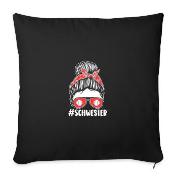 Baseball Player Sister Baseball - Sofa pillowcase 17,3'' x 17,3'' (45 x 45 cm) - black - Front