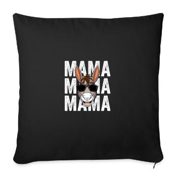 Mama Mutter Esel - Sofakissenbezug 45 x 45 cm - Schwarz - Vorne