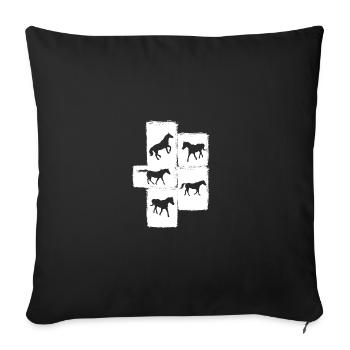 Reiten Pferd - Sofakissenbezug 45 x 45 cm - Schwarz - Vorne