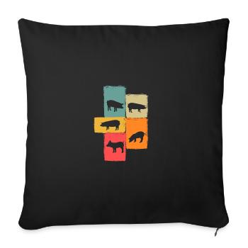 Cochon - Housse de coussin décorative 45 x 45 cm - noir - Devant