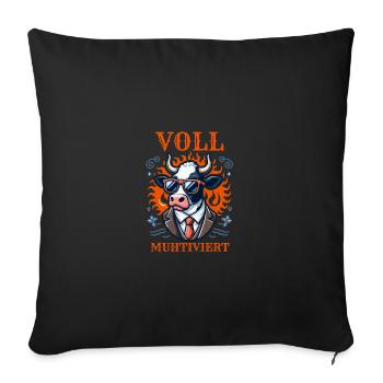 Cow Fully Muhtived - Sofa pillowcase 17,3'' x 17,3'' (45 x 45 cm) - black - Front