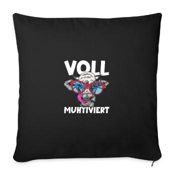 Cow Fully Muhtived - Sofa pillowcase 17,3'' x 17,3'' (45 x 45 cm) - black - Front
