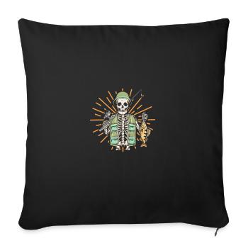 Angler Fishing - Sofa pillowcase 17,3'' x 17,3'' (45 x 45 cm) - black - Front