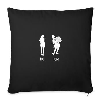 Accordion Player Accordion - Sofa pillowcase 17,3'' x 17,3'' (45 x 45 cm) - black - Front