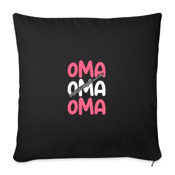 Flutist Grandma Flute - Sofa pillowcase 17,3'' x 17,3'' (45 x 45 cm) - black - Front