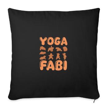 Katze Yoga Fabian - Sofakissenbezug 45 x 45 cm - Schwarz - Vorne