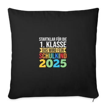 Kita Farewell First Grade School Enrollment 2025 - Sofa pillowcase 17,3'' x 17,3'' (45 x 45 cm) - black - Front