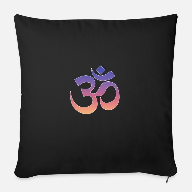 Om Yoga - Sofakissenbezug 45 x 45 cm - Schwarz