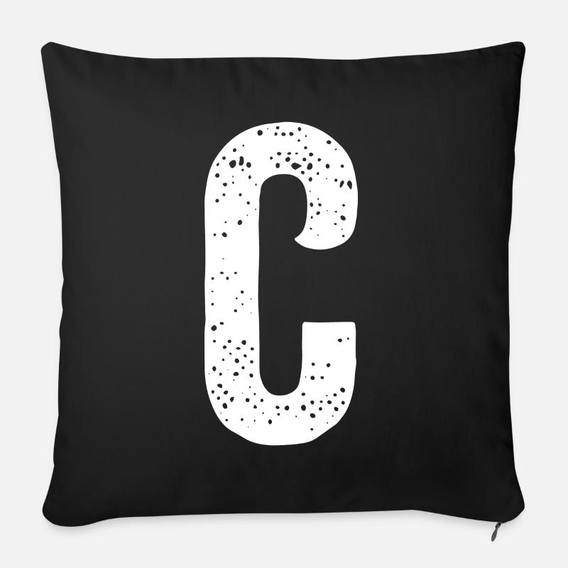 Buchstabe C - Sofakissenbezug 45 x 45 cm - Schwarz