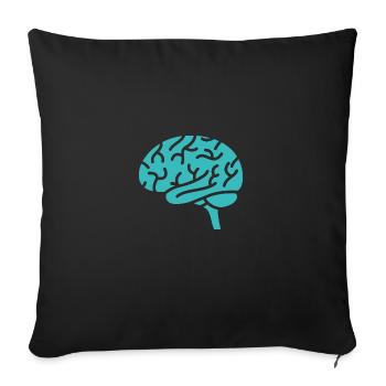 anatomie cérébrale organe du corps médecine humaine cellules - Housse de coussin décorative 45 x 45 cm - noir - Devant