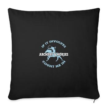 Tir à l’arc et équitation - Housse de coussin décorative 45 x 45 cm - noir - Devant