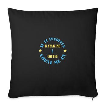 Kayak Kayaking - Housse de coussin décorative 45 x 45 cm - noir - Devant
