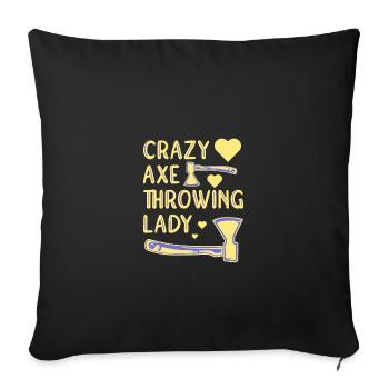 Axe throw axe throwing - Sofa pillowcase 17,3'' x 17,3'' (45 x 45 cm) - black - Front