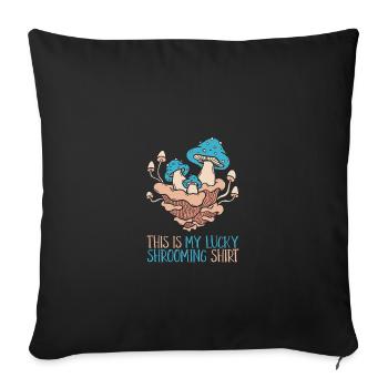 Les cueilleurs de champignons collectent les cueilleurs de champignons - Housse de coussin décorative 45 x 45 cm - noir - Devant