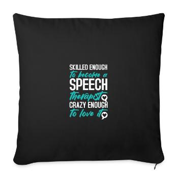 Orthophoniste Orthophonie Orthophonie - Housse de coussin décorative 45 x 45 cm - noir - Devant