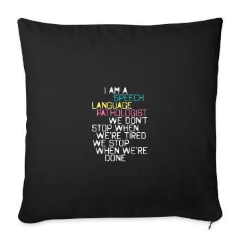 Orthophoniste Orthophonie Orthophonie - Housse de coussin décorative 45 x 45 cm - noir - Devant