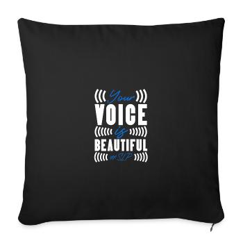 Orthophoniste Orthophonie Orthophonie - Housse de coussin décorative 45 x 45 cm - noir - Devant