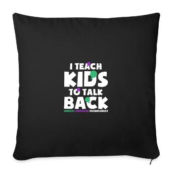 Orthophoniste Orthophonie Orthophonie - Housse de coussin décorative 45 x 45 cm - noir - Devant