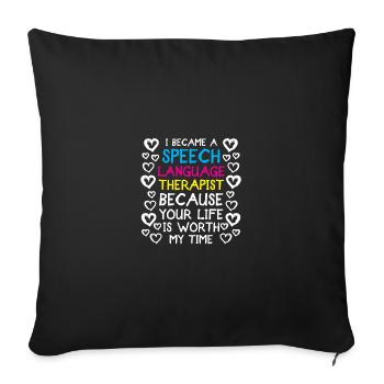 Orthophoniste Orthophonie Orthophonie - Housse de coussin décorative 45 x 45 cm - noir - Devant