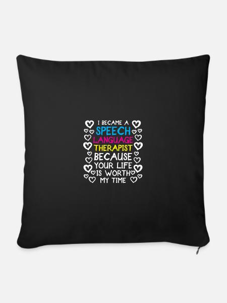Logopäde Sprachtherapie Sprachtherapeut - Sofakissenbezug 45 x 45 cm - Schwarz