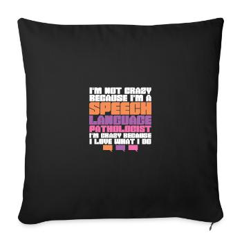Orthophoniste Orthophonie Orthophonie - Housse de coussin décorative 45 x 45 cm - noir - Devant