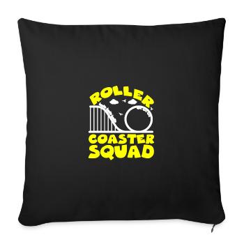 Roller Coaster Amusement Park Amusement Park - Sofa pillowcase 17,3'' x 17,3'' (45 x 45 cm) - black - Front
