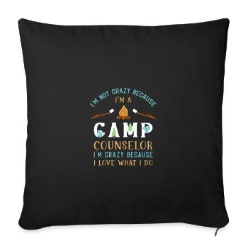 Zeltlager Leiter Sommercamp - Sofakissenbezug 45 x 45 cm - Schwarz - Vorne