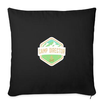 Tent Camp Manager Summer Camp - Sofa pillowcase 17,3'' x 17,3'' (45 x 45 cm) - black - Front