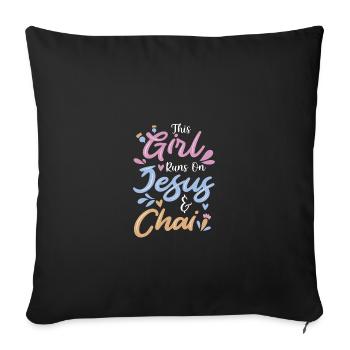 Chai Latte Tee trinken Teetrinker - Sofakissenbezug 45 x 45 cm - Schwarz - Vorne