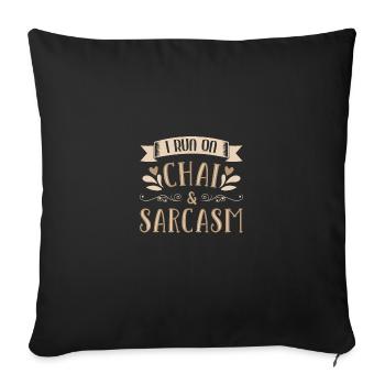 Chai Latte Tea Drink tea drinkers - Sofa pillowcase 17,3'' x 17,3'' (45 x 45 cm) - black - Front