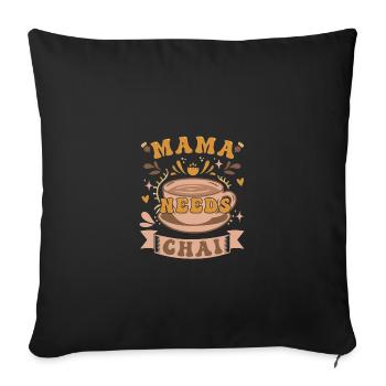 Chai Latte Tea Drink tea drinkers - Sofa pillowcase 17,3'' x 17,3'' (45 x 45 cm) - black - Front