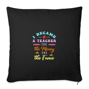 Funny Teacher Saying School - Sofa pillowcase 17,3'' x 17,3'' (45 x 45 cm) - black - Front