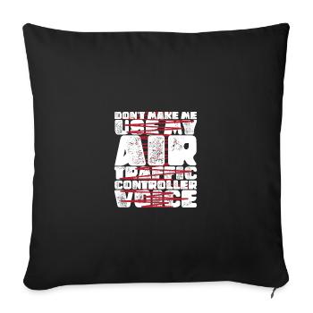 Air Traffic Controller Airport Tower - Sofa pillowcase 17,3'' x 17,3'' (45 x 45 cm) - black - Front