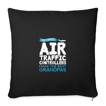 Air Traffic Controller Airport Tower - Sofa pillowcase 17,3'' x 17,3'' (45 x 45 cm) - black - Front