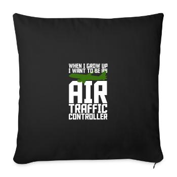 Air Traffic Controller Airport Tower - Sofa pillowcase 17,3'' x 17,3'' (45 x 45 cm) - black - Front