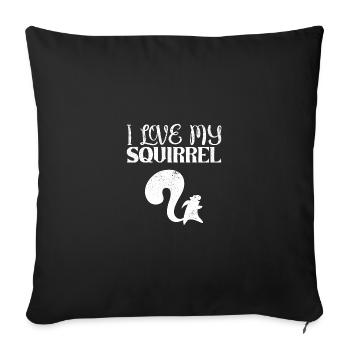 Écureuil - Housse de coussin décorative 45 x 45 cm - noir - Devant