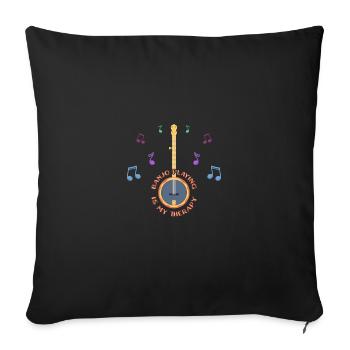 Banjo play banjo player music instrument - Sofa pillowcase 17,3'' x 17,3'' (45 x 45 cm) - black - Front