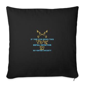 Treasure Hunter Treasure Hunt Metal Detector - Sofa pillowcase 17,3'' x 17,3'' (45 x 45 cm) - black - Front