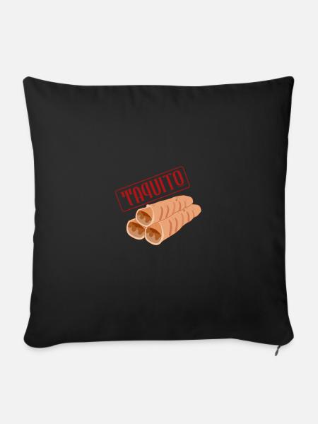 Taquito Mexikanisches Essen Tacos - Sofakissenbezug 45 x 45 cm - Schwarz