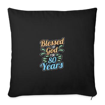 80th birthday 80 years old - Sofa pillowcase 17,3'' x 17,3'' (45 x 45 cm) - black - Front